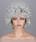 Short Light Salt And Pepper Curly Wig For Seniors �C Glueless Lightweight Silver Gray Human Hair Wig