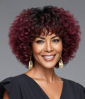 Ombre Dark Burgundy Red Bob Wig With Bangs Short Water Wave Human Hair Glueless Wigs For Mom