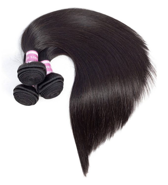 Straight Hair Bundles with Closure 10A Grade 100% Human Virgin Hair