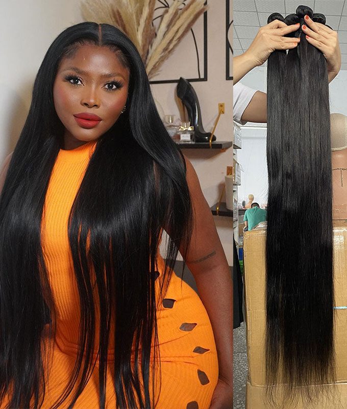 Straight Hair Weave Bundles 10A Grade 100% Human Virgin Hair