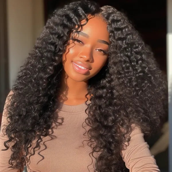 Jerry Curly Wigs 13x4.5 HD Lace Full Frontal Wig Real Human Hair Wigs