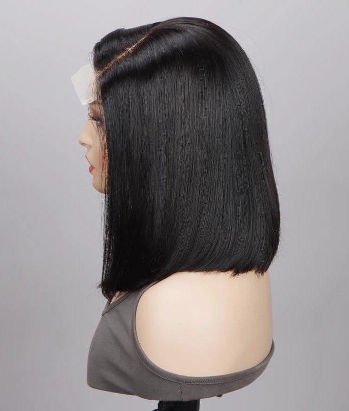 Glueless Human Hair Straight Bob Undetectable 5x5 Lace Closure Wig For Women