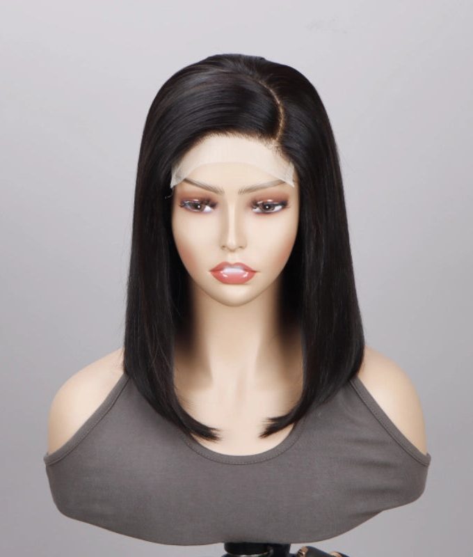 Glueless Human Hair Straight Bob Undetectable 5x5 Lace Closure Wig For Women