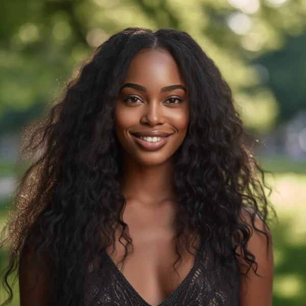 Water Wave Human Hair 4x4 HD Lace Closure Wig 180% Density