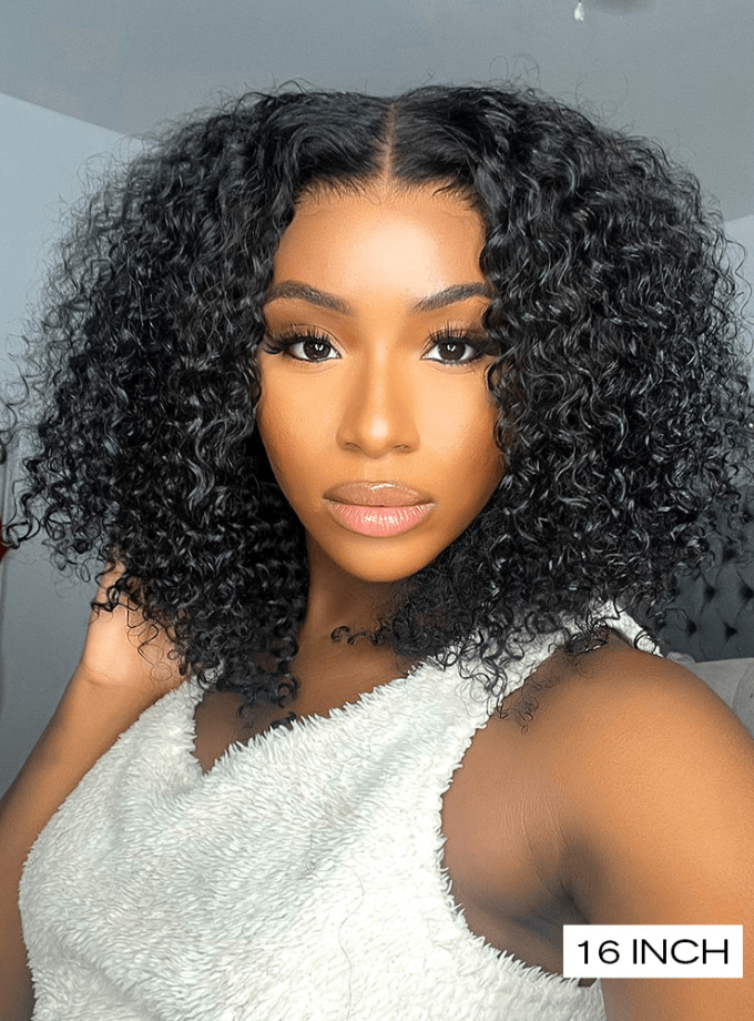 13x4 Pre-Max Pre-Cut Transparent/HD Lace Front Afro Curly Pre-Everything BoB Wig