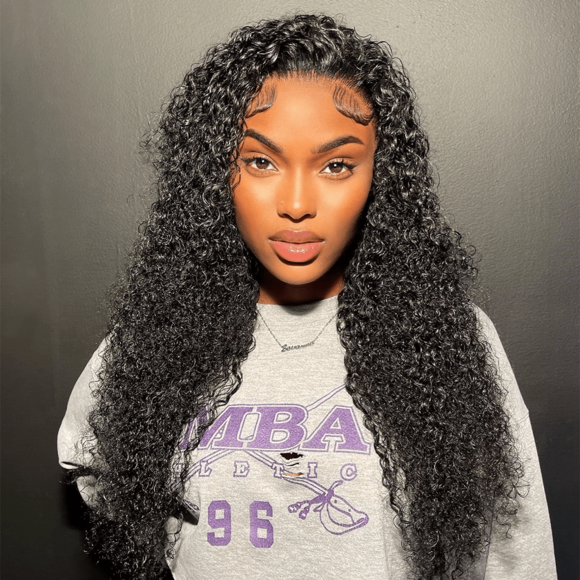 13x4 Pre-Max Pre-Cut Transparent/HD Lace Front Afro Curly Pre-Everything Wig - Image 4