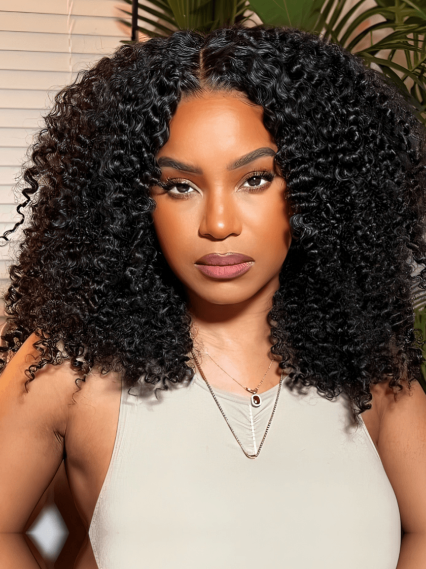 13x4 Pre-Max Pre-Cut Transparent/HD Lace Front Kinky Curly Pre-Everything BoB Wig - Image 4