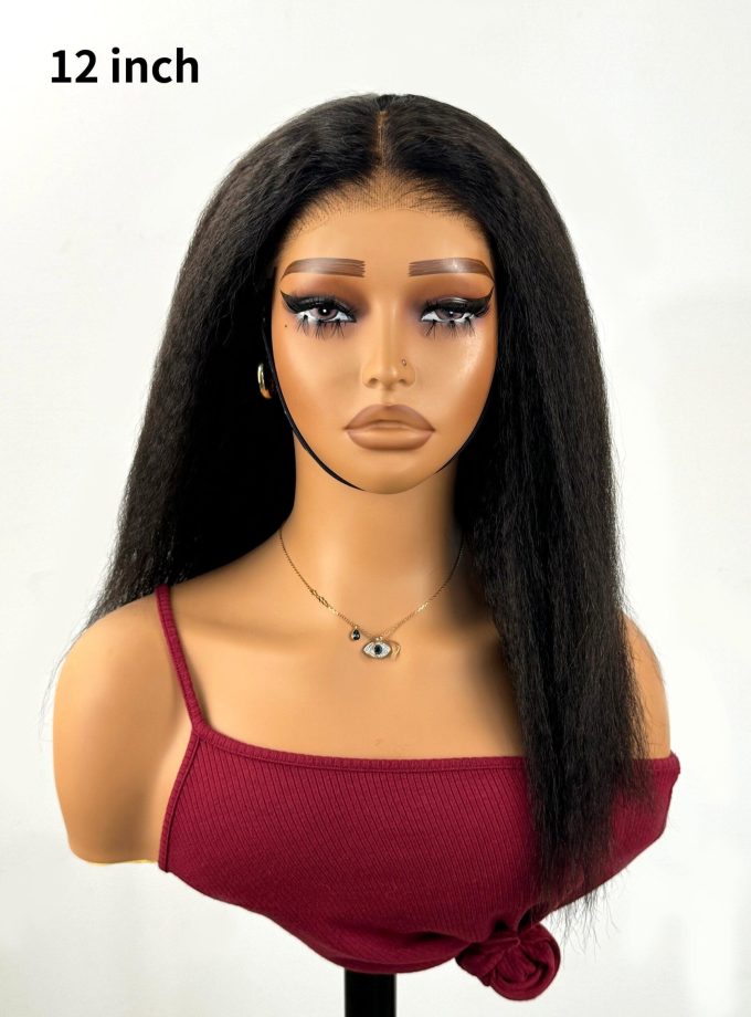 13x4 Pre-Max Pre-Cut Transparent/HD Lace Front Kinky Straight Pre-Everything Wig