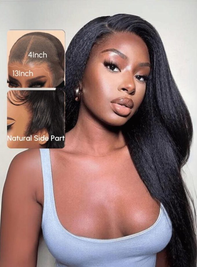 13x4 Pre-Max Pre-Cut Transparent/HD Lace Front Kinky Straight Pre-Everything Wig