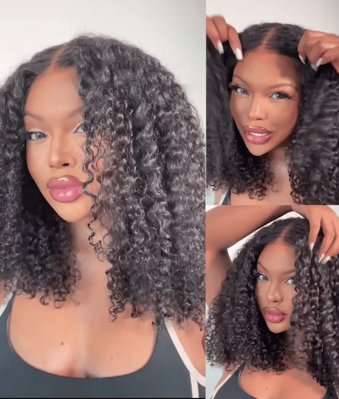 13x4 Pre-Max Pre-Cut Transparent/HD Lace Front Kinky Curly Pre-Everything BoB Wig