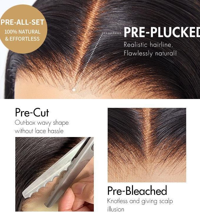 360 Lace Kinky Straight Flexi-Fit Invisi Drawstring Cap Bleached Knot Long Curly Wig