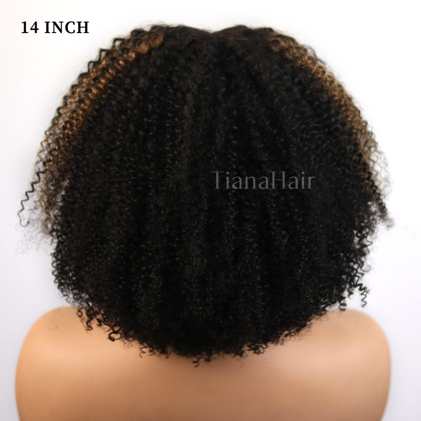 4C Edges Brown Highlight Afro Curly 4x4 Lace Pre-Everything Wear And Go Glueless Wig - Image 6