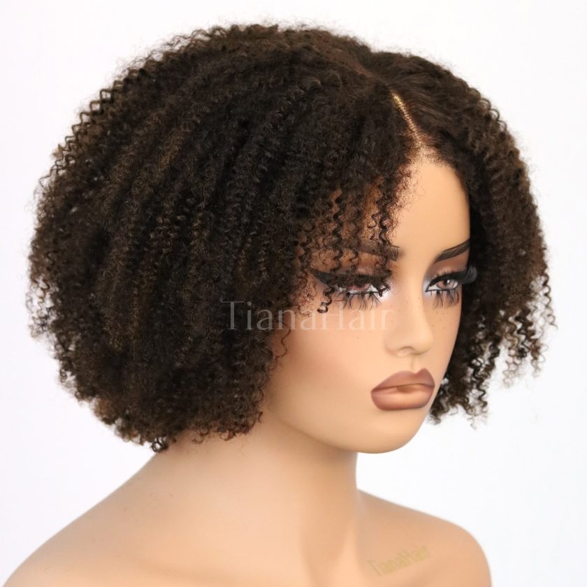 4x4 Lace Afro Curly Brown Sugar Layers Pre-Everyhthing Wear Go Glueless Bob Wig - Image 3