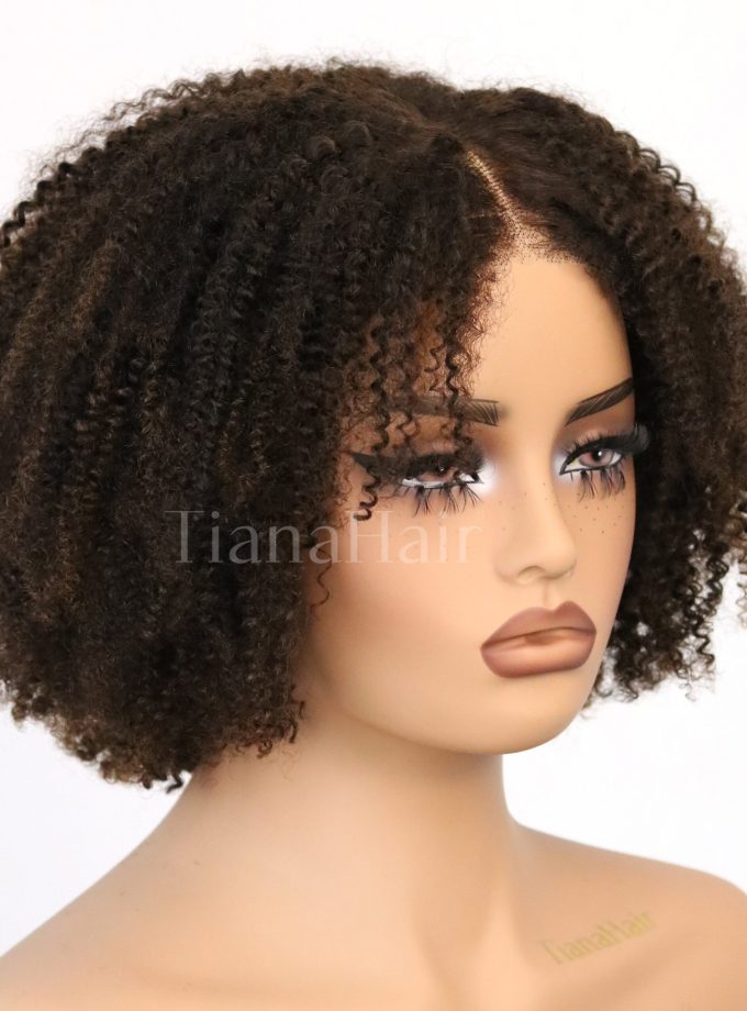 4x4 Lace Afro Curly Brown Sugar Layers Pre-Everyhthing Wear Go Glueless Bob Wig