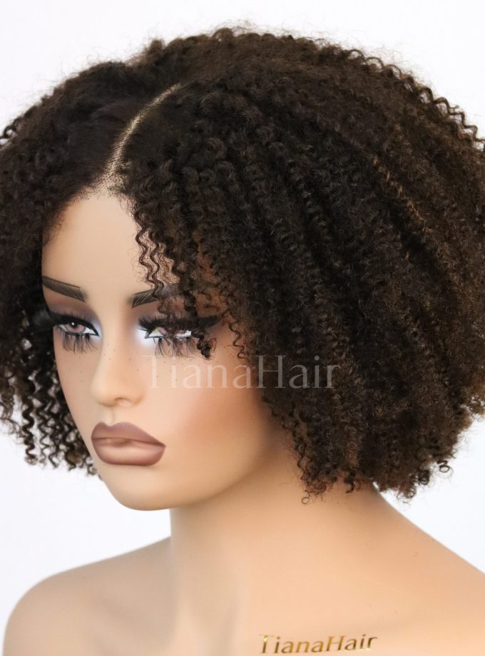 4x4 Lace Afro Curly Brown Sugar Layers Pre-Everyhthing Wear Go Glueless Bob Wig