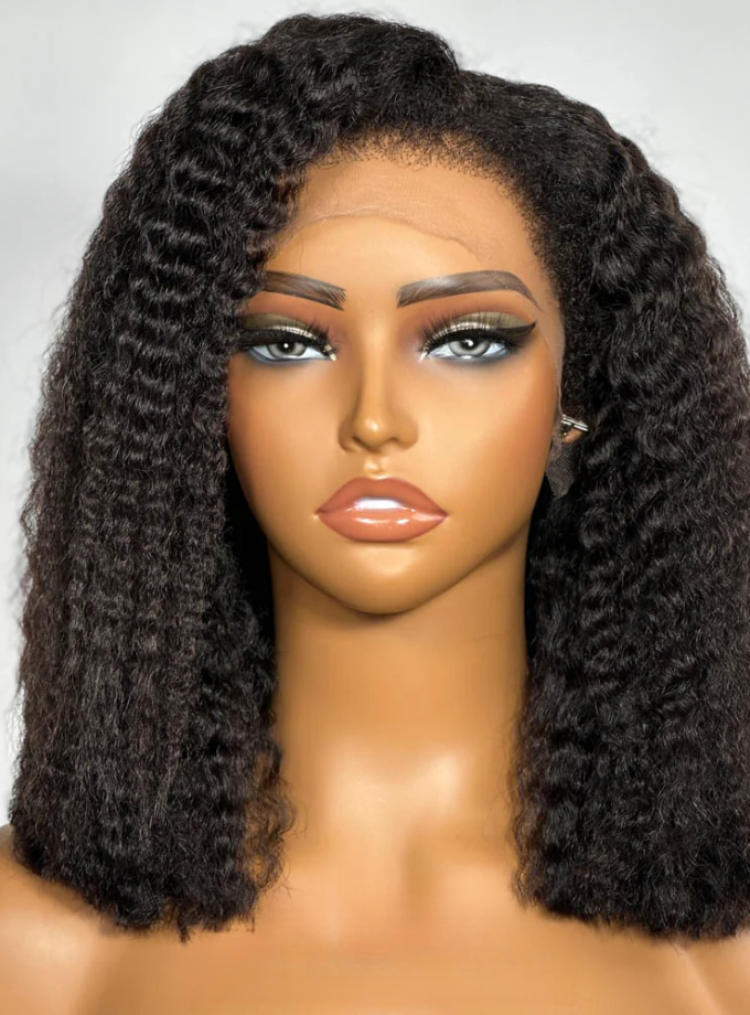 13x4 Lace  Flowy Bohemian Curly Hair With Kinky Edges Wig