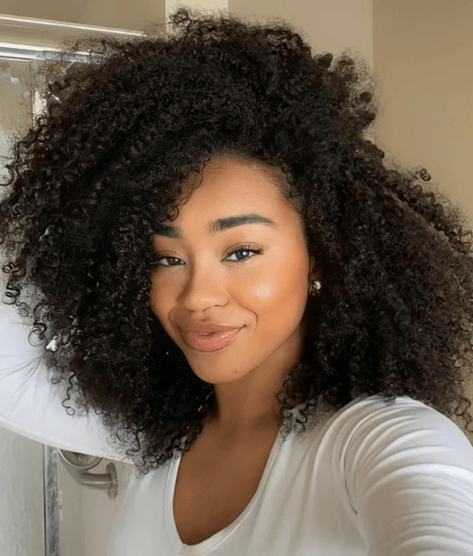 3 IN 1 HALF WIG Afro Curly Half Wig Seamless Flip Over Wig