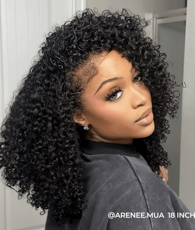 3 IN 1 HALF WIG Coily Curly Half Wig Seamless Flip Over Wig