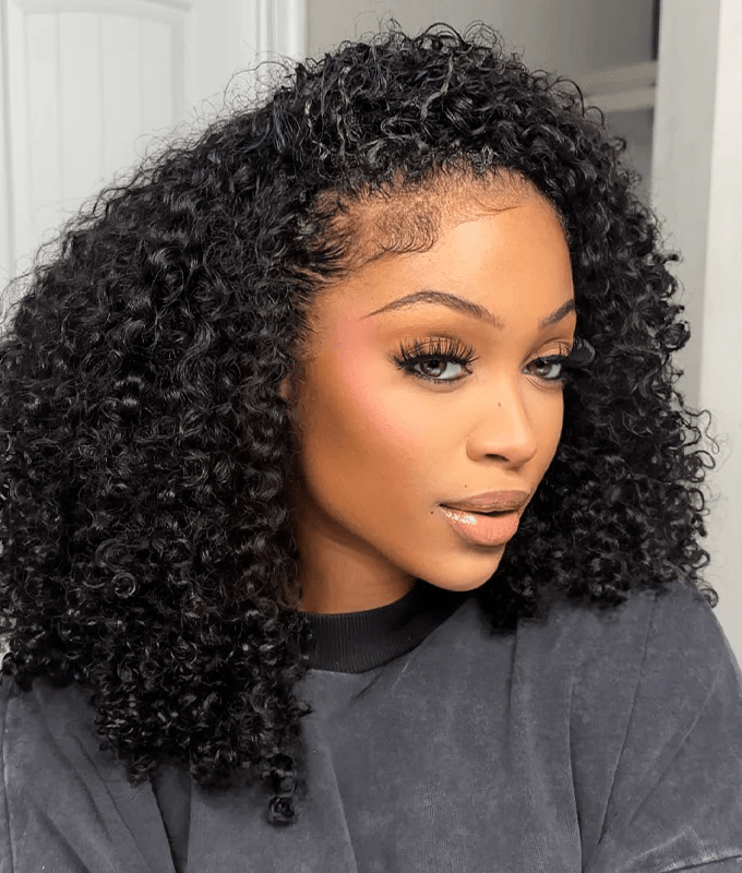 3 IN 1 HALF WIG Coily Curly Half Wig Seamless Flip Over Wig