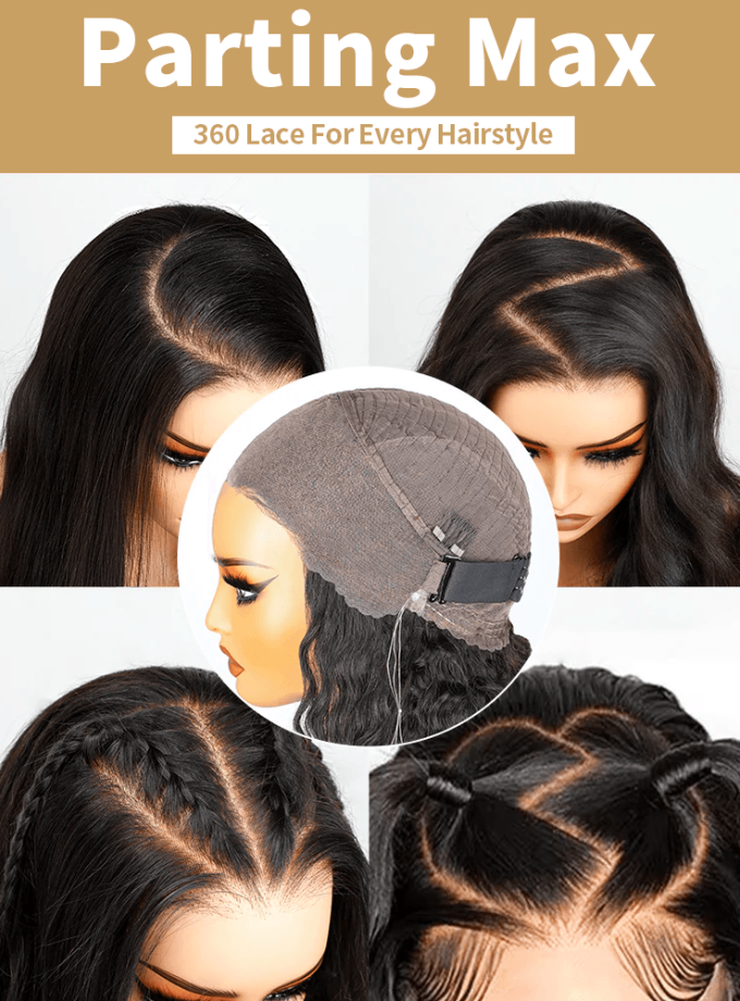 360 Lace Kinky Straight Flexi-Fit Invisi Drawstring Cap Bleached Knot Long Curly Wig