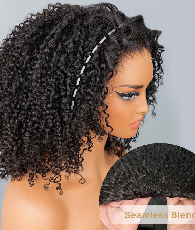 3 IN 1 HALF WIG Amber Flow Curly Side Part Pre-Styled Half Wig Flip Over Draw-strings Wig