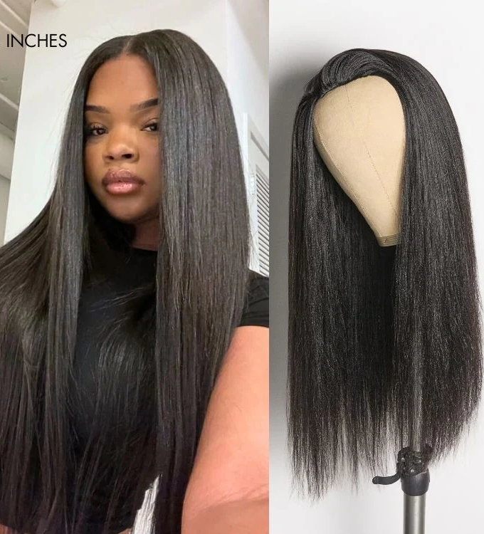 3 IN 1 HALF WIG Kinky Straight Half Wig Seamless Flip Over Wig
