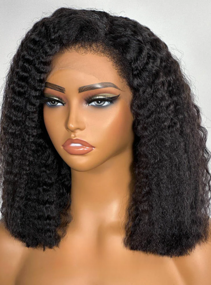 13x4 Lace  Flowy Bohemian Curly Hair With Kinky Edges Wig